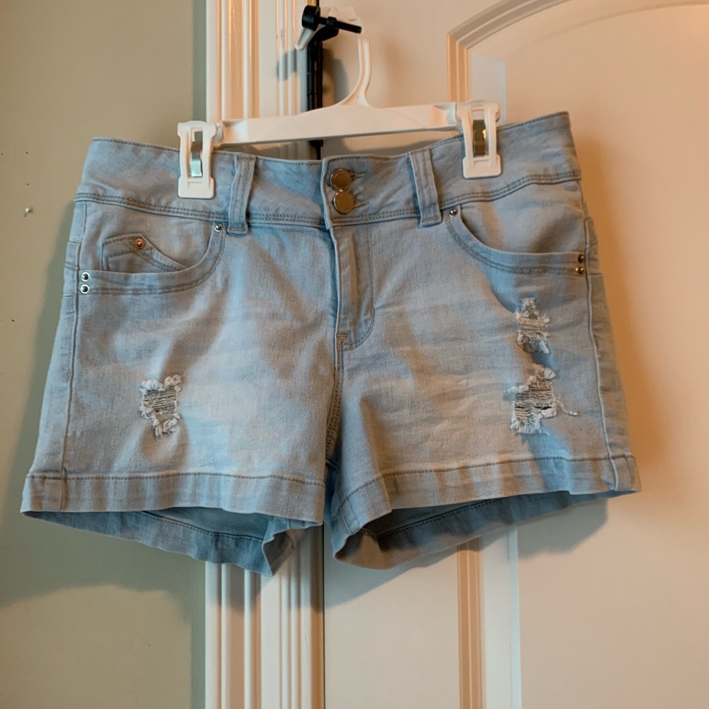 Jean shorts.
